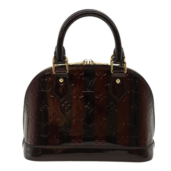 LOUIS VUITTON Vernis Rayure Alma BB HandBag Amarante M91700 Auth bs2951A - Picture 2 of 10